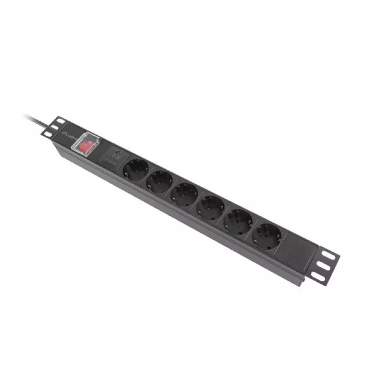 Lanberg PDU-05F-0200-BK toitejaotusseade (PDU) 5 vahelduvvoolu pistikupesa 1U Must