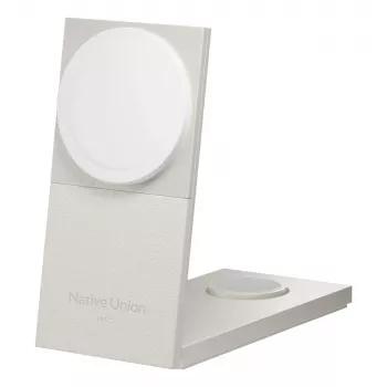 Juhtmevaba laadija Native Union Rise 3‑In‑1 Qi2 — USB, 2 m kaabel, helehall (liivakivi)