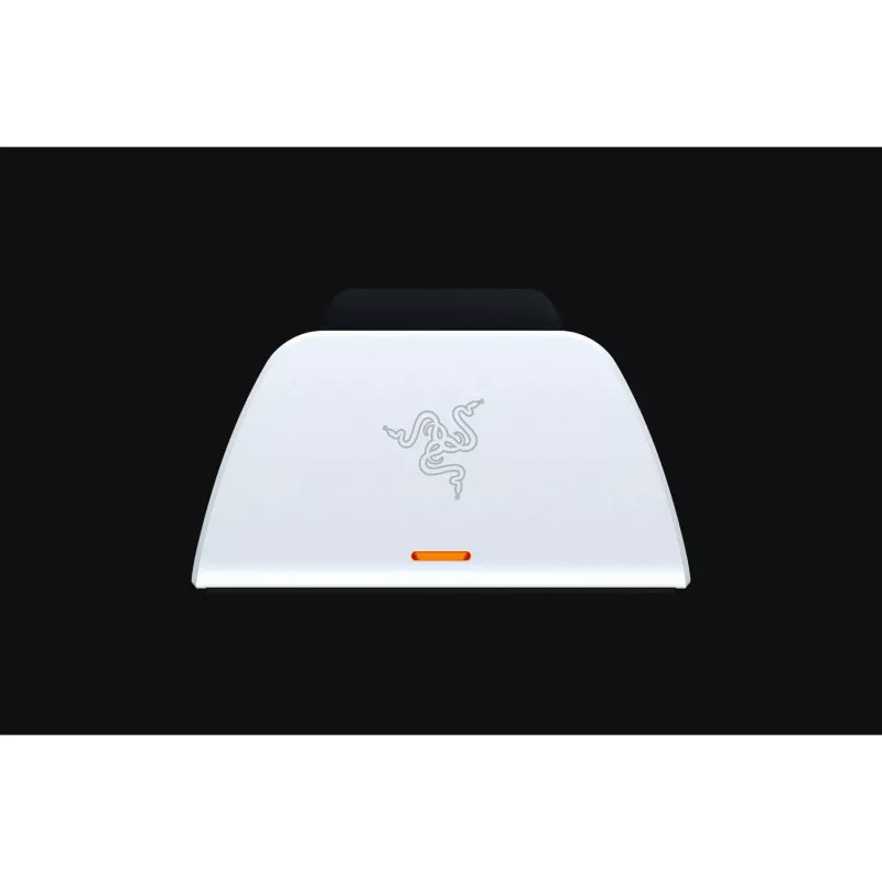 Laadimisalus Razer RC21-01900100-R3U1 PlayStation 5 kontrolleritele — valge, laadib ühte kontrollerit, sisaldab USB-C–USB-A kaablit