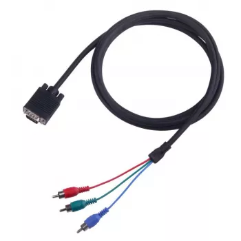 VGA-3×RCA-kaabel SBOX VGA-1022 M/M 2 m, meessoost VGA kolme RCA komposiitpistikule