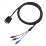 VGA-3×RCA-kaabel SBOX VGA-1022 M/M 2 m, meessoost VGA kolme RCA komposiitpistikule