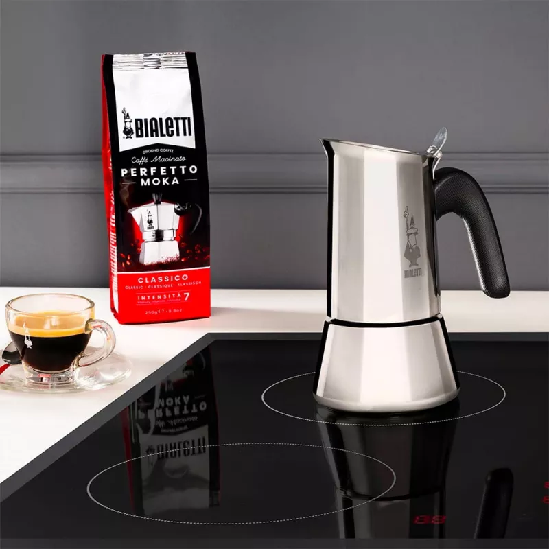 Moka pot BIALETTI Venus box 0,1 L roostevaba teras, 2 tassi, polüpropüleenist käepide