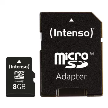 MÄLU MICRO SDHC 8GB C10/W/ADAPTER 3413460 INTENSO