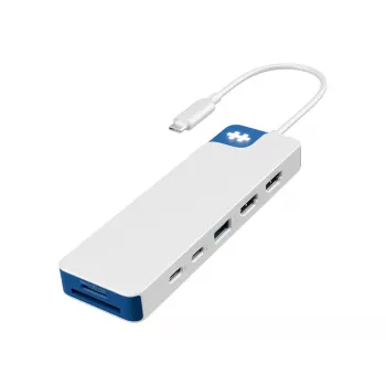 Hyper HyperDrive Flex 9 pordiga kahekordse 4K HDMI dokk, valge/sinine | HD4103BUGL | HDMI-portide arv 2
