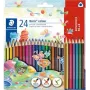 Värvipliiatsid Staedtler Noris colour 18+6 komplekt — mudel 187 C18P1, 24 erinevat värvi pliiatsit