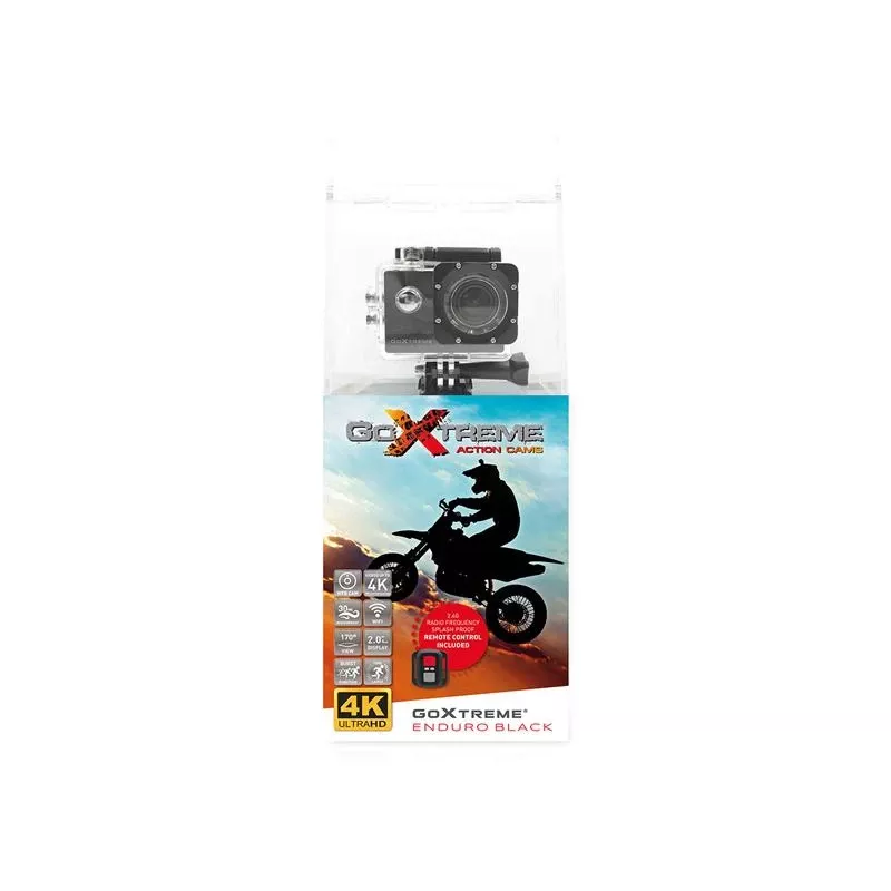 Easypix GoXtreme Enduro Must - action-kaamera - kinnitatav - 4K / 30 fps - 8.0 MPix - Wi-Fi - veealune kuni 30 m - Must