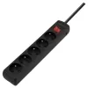 Toitepikendus SAVIO LZ-18 — 5 m kaabel, 5 vahelduvvoolupistikut, siseruumidesse, must, 10 A, 50 Hz