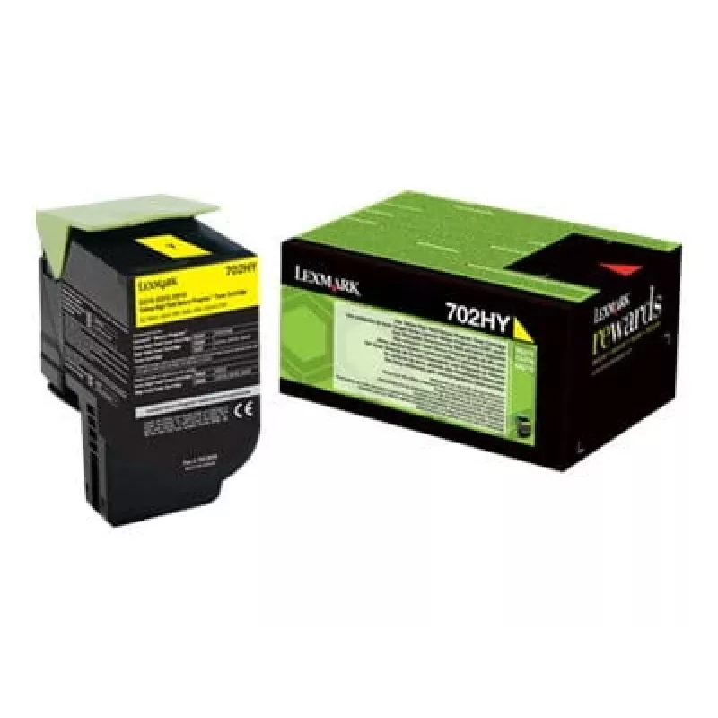 Toner Lexmark Cartridge 702HY kollane 70C2HY0 3000 lehekülge