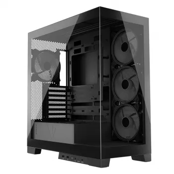 PC-korpus MODECOM Volcano SPACE APEX ARGB Midi Tower, karastatud klaas, USB-C, toetab ATX/microATX/Mini-ITX, GPU kuni 430 mm, CPU jahuti kuni 180 mm