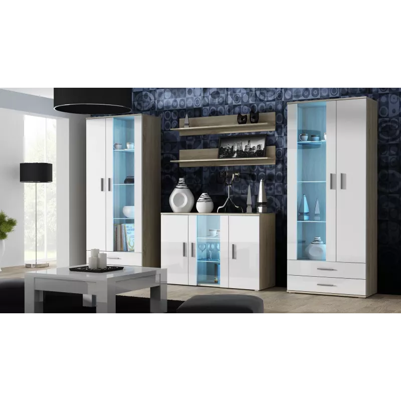 Cama Kummut 120 cm SOHO S7 sonoma tamm/valge läikiv