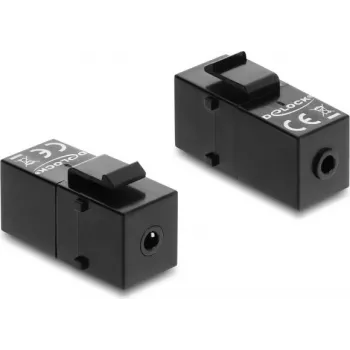 Keystone-moodul DELOCK stereopistik emane 3,5 mm 4-kontaktiline stereopistikule emane 3,5 mm 4-kontaktiline, must