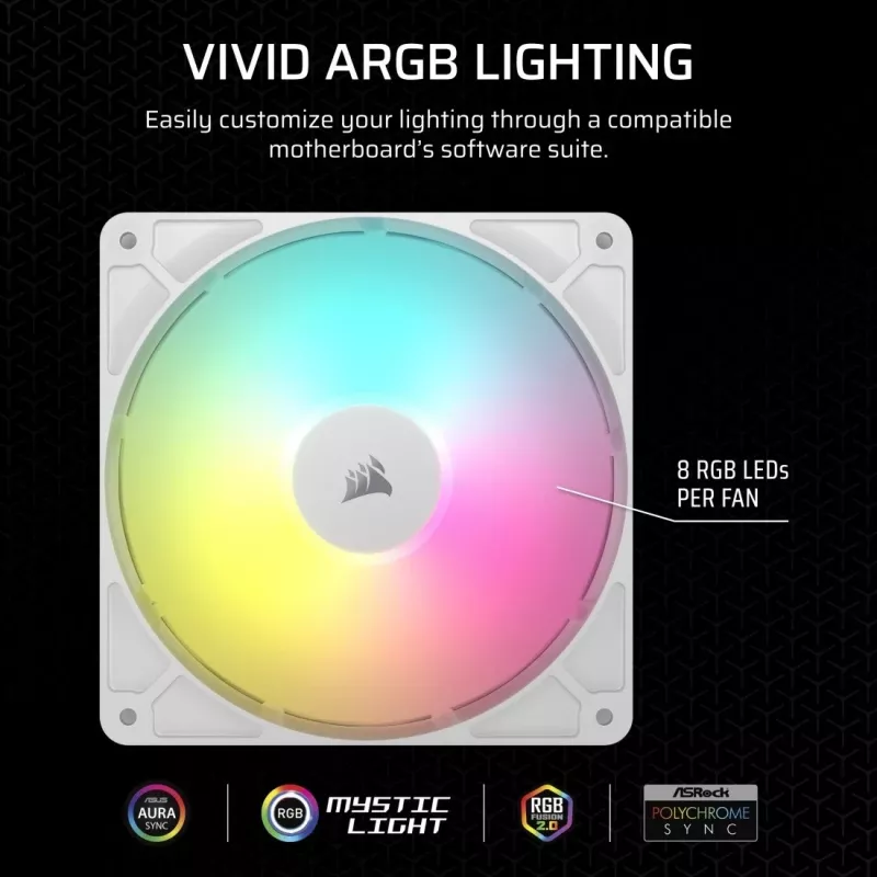 Ventilaator Corsair RS140 ARGB 14 cm Valge 330-1700 p/min