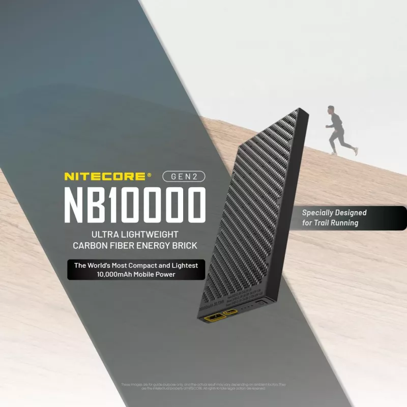 Portable Power Bank Nitecore NB10000 — 10000 mAh, USB‑A + USB‑C, 38W total output, hall