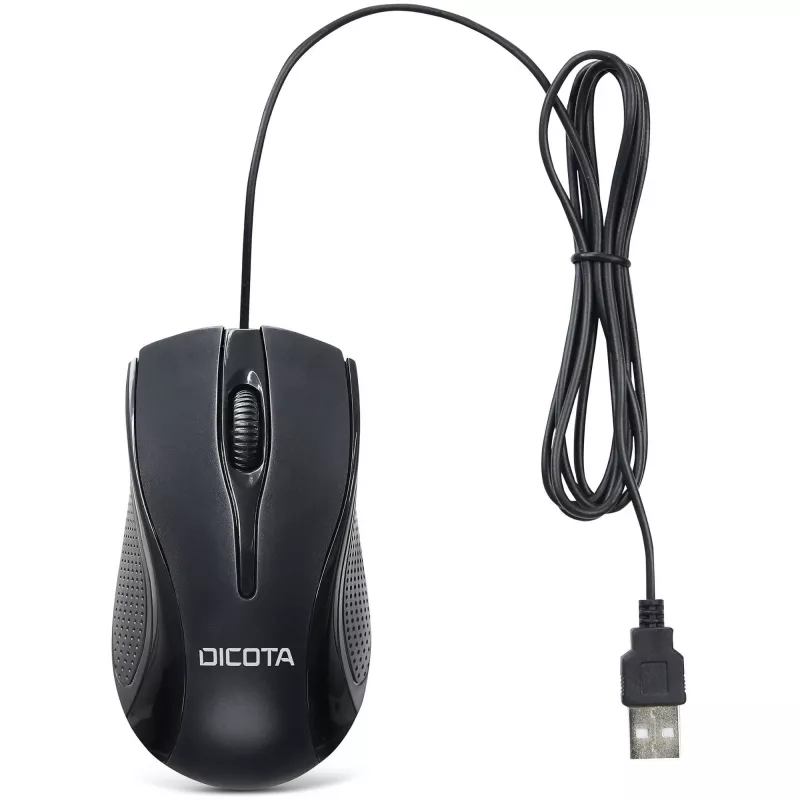 DICOTA - Hiir - parema- ja vasakukäeline - Laser - 3 nuppu - Juhtmega - USB - Must (D32011)