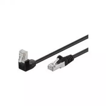 Wentronic Goobay - võrgukaabel - RJ-45 (M) - RJ-45 (M) - 2,0 m - fooliumiga varjestamata keerupaar (F/UTP) - CAT 5e - pressitud, sile, 90-kraadine pistik - Must (94188)