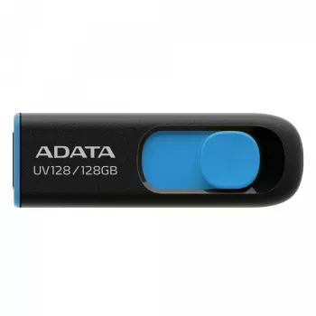 ADATA DashDrive UV128 128 GB USB-mälupulk, USB Type-A, 3.2 Gen 1 (3.1 Gen 1), must, sinine