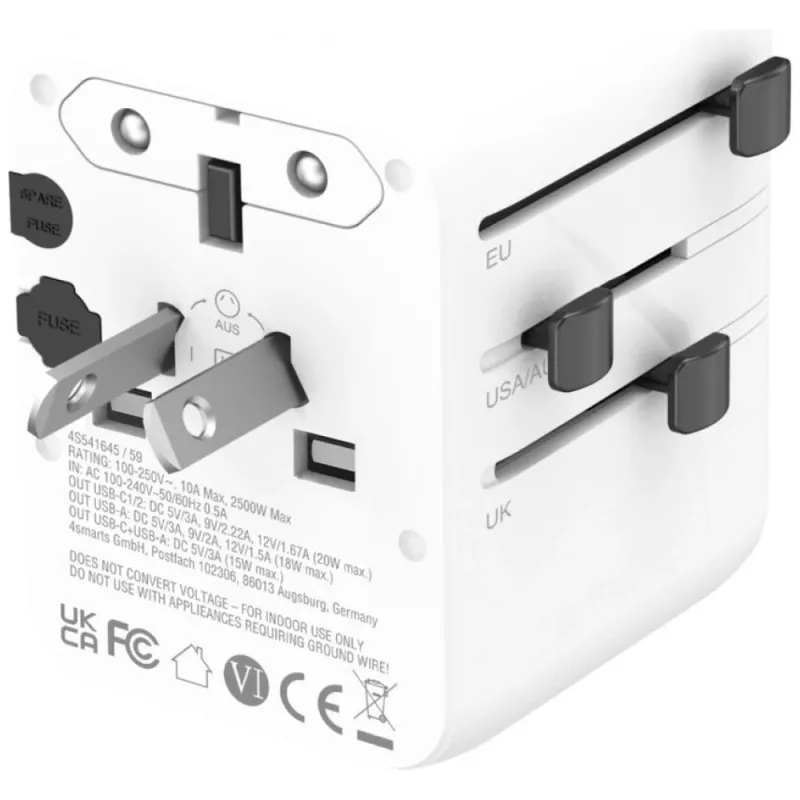 Reisiadapter 20W GaN Nomad 2xUSB-C + 1xA