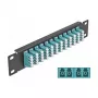 Fiiberoptiline patch-paneel DeLOCK 10 tolli 12 porti LC Quad akva must 1U