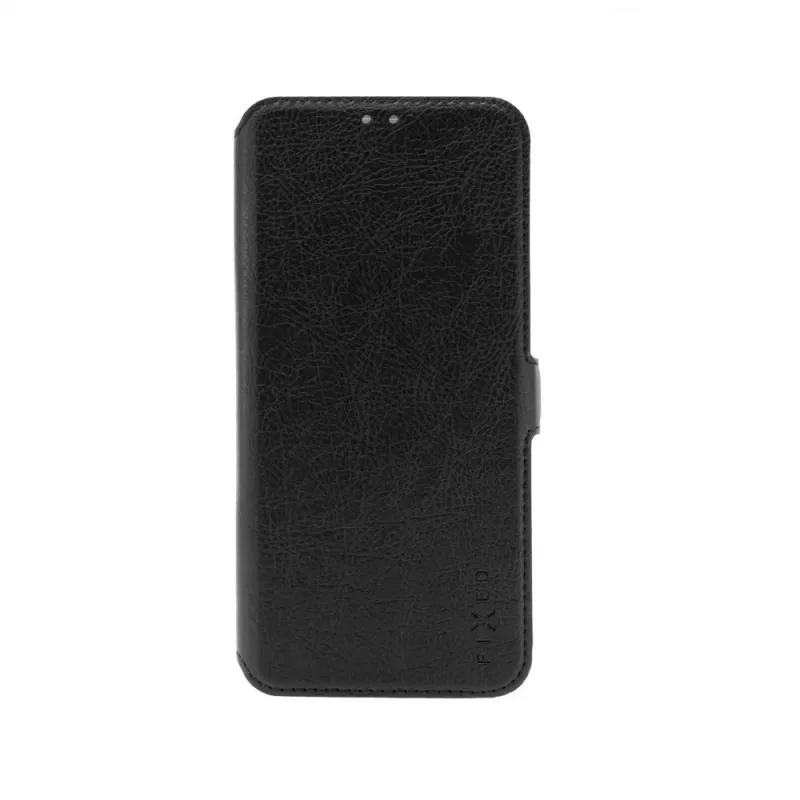 Nahast raamatustiilis ümbris FIXED, Xiaomi Redmi 14C, must — esi- ja tagakaitsega ümbris