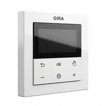 Digitaalne ruumitermostaat Gira System 3000 Bluetooth, valge, LCD-ekraan