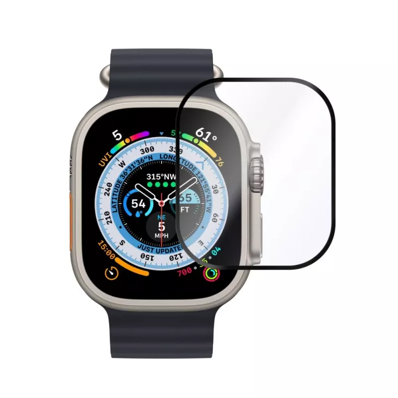 Fixed | Armor Karastatud Klaas Apple Watch Ultra 49mm/Ultra 2 49mm jaoks | Must