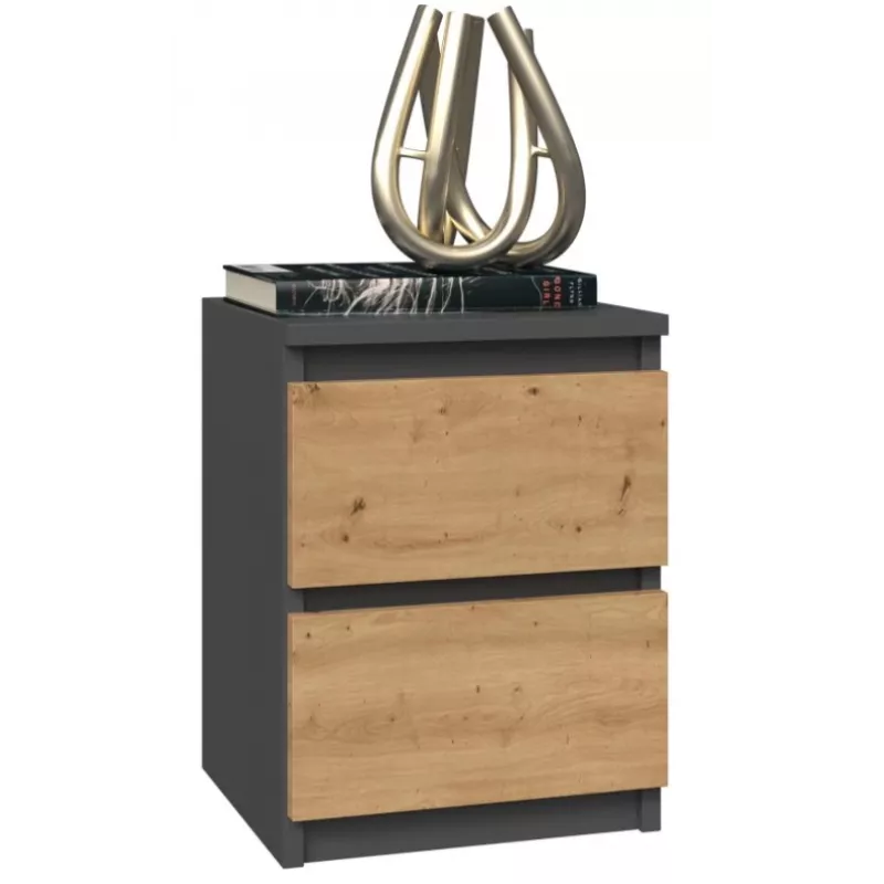 Öökapp Topeshop M2 ANTRACYT/ARTISAN 2 sahtlit Antratsiit Tamm Puit