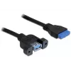 USB 3.0 F/F kaabel DeLOCK 83118 0,5 m must