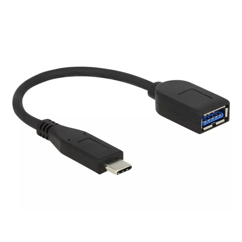 USB-kaabel DeLOCK USB 3.1 Gen 2 USB-C/Typ-A 0,1 m Must