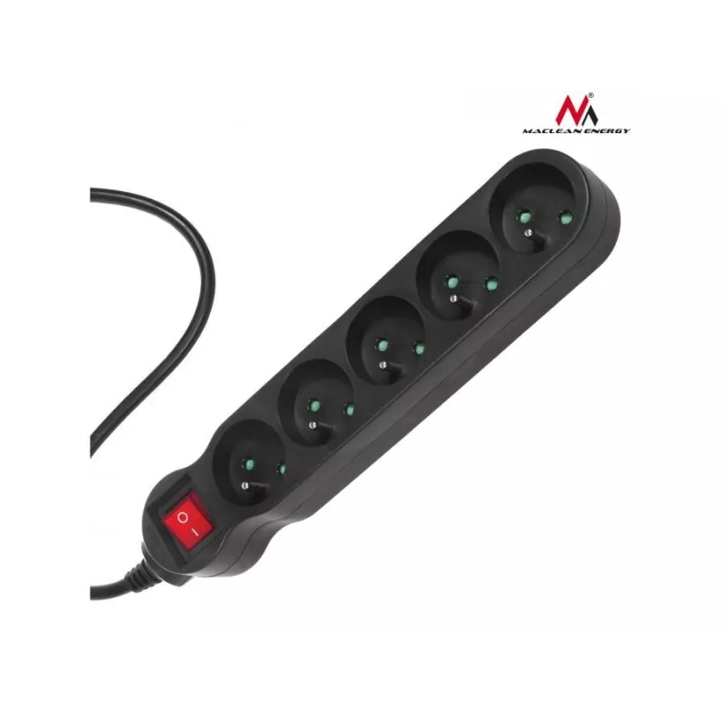Toitepikendus MACLEAN MCE183 — 1,4 m kaabel, 5 tüüp F vahelduvvoolu pistikupesa, siseruumides, 2300 W