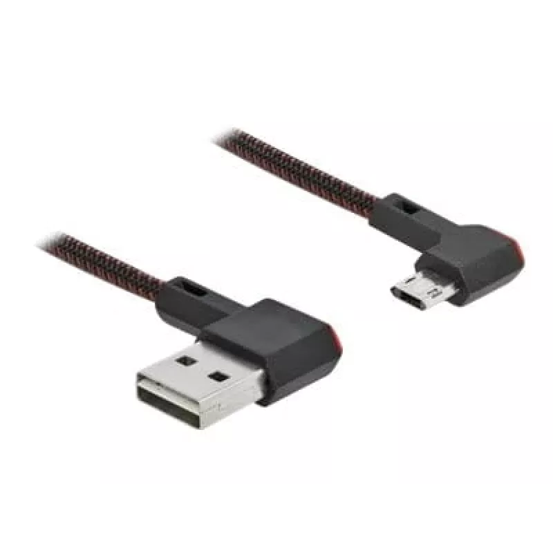 USB-kaabel DeLOCK EASY-USB 2.0 Type-A – Micro-B-pistik 0,5 m must