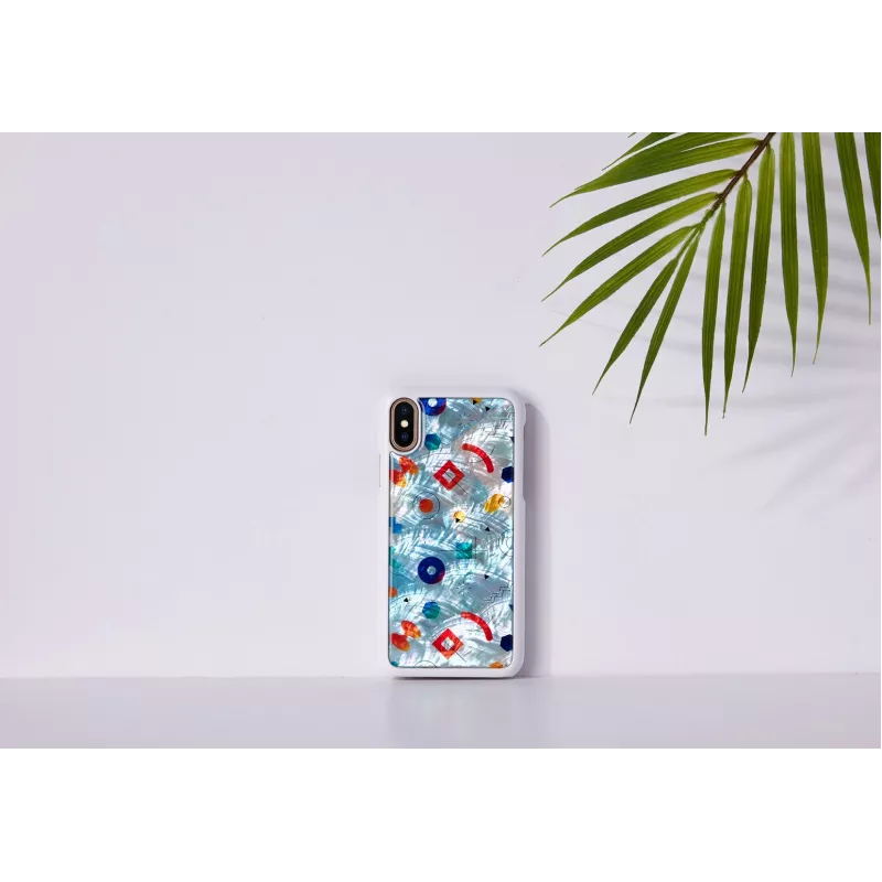 Telefonikorpus iKins iPhone XS / iPhone X S jaoks – valge poppin rock kaitsev tagakate