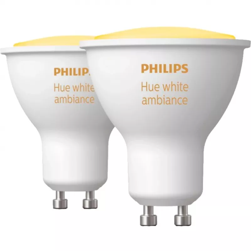 LED GU10 lambi kaksikpakett koos Hue Bridge'iga – Philips Hue Valge Ambiance, asendab 35W