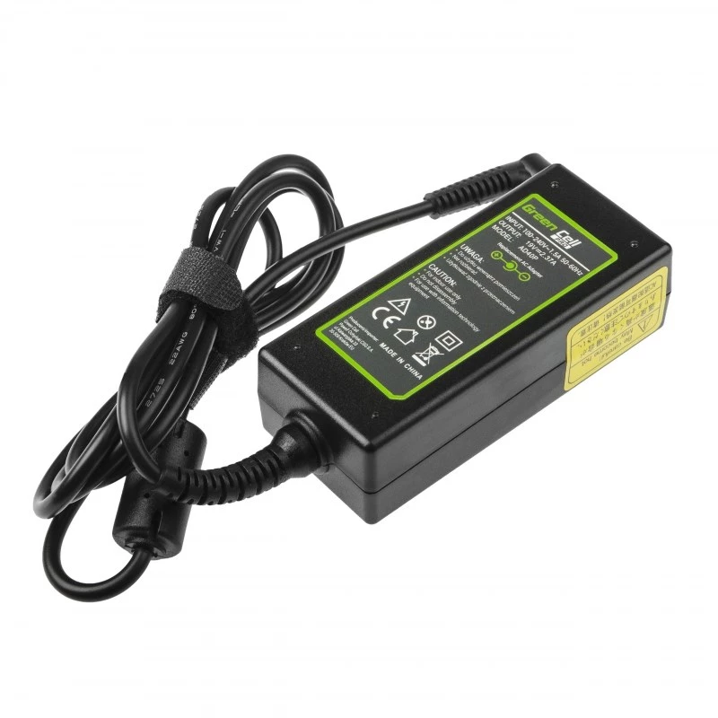 Toiteadapter roheline Cell AD40P 45W sülearvutitele, 19V 2.37A, AC-to-DC, 100–240V sisend, must
