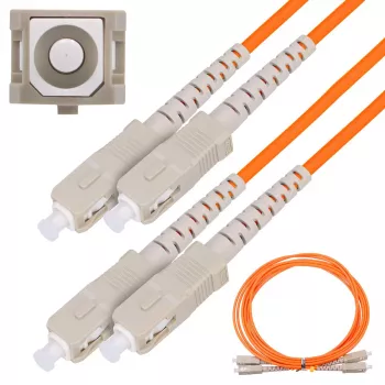 Fiiberoptiline kaabel Extralink EX.3692 — FTTH OM2 SC‑SC, 1 m, täisdupleks, punane