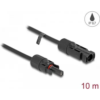 Delock - Toitekaabel - MC4 (M) kuni MC4 (N) - 600 V - 10 m - klõpslukk - Must