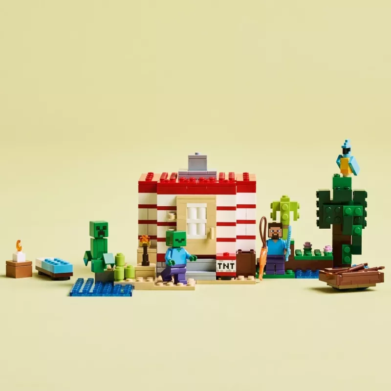 Ehitusmänguasi LEGO Minecraft komplekt 21275 TNT džunglimaja, 287 tükki, 2 minifiguuri, vanus 8+