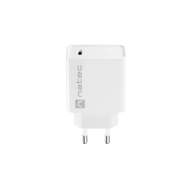 Sisene USB-C kiirlaadija NATEC RIBERA 12V 20W Quick Charge 3.0 valge