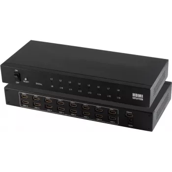 shiverpeaks ®-PROFESSIONAL--HDMI jaotur 1x16, metallist, 4K30Hz, must (SP05-03016)