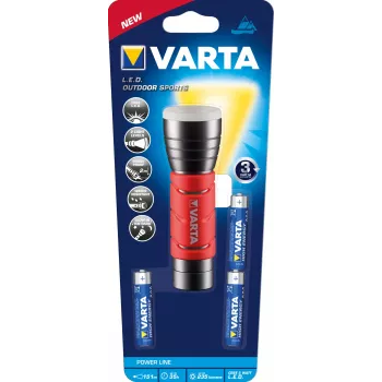 Varta 17627101421 - käsilamp - must - punane - alumiinium - IPX4 - LED - 1 lamp