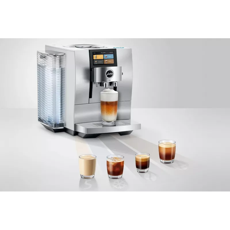 Täisautomaatne espressomasin JURA Z10 (EB) — 2,4 l veepaak, sisseehitatud veskiga, 1450 W, alumiinium/valge