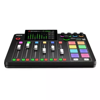 Stuudiokontroller RØDE Caster Pro II Must — 4 XLR/TRS combo, 4 kõrvaklappide väljundit, 8 padi, puuteekraan, Wi‑Fi, Bluetooth, USB‑C