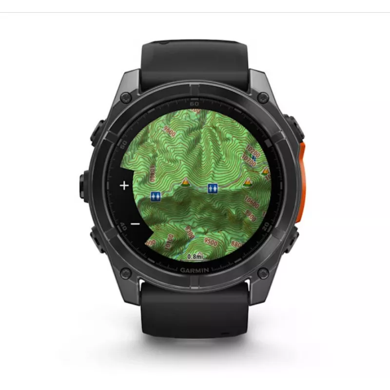Nutikell GARMIN Fenix 8 — 51 mm titaankorpus, AMOLED 1.4 tolli, GPS, 32 GB, 10 ATM, silikoonrihm
