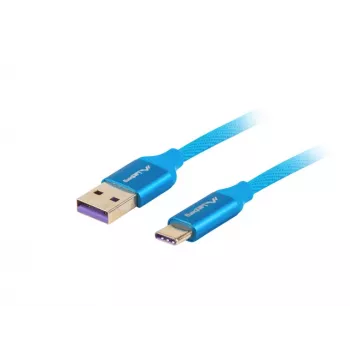 USB 2.0 kaabel LANBERG CA-USBO-21CU-0010-BL — USB A USB C-le, 1 m, sinine
