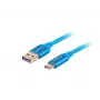 USB 2.0 kaabel LANBERG CA-USBO-21CU-0010-BL — USB A USB C-le, 1 m, sinine