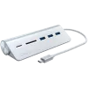 Satechi Type-C Alumiiniumist USB-jaotur ja kaardilugeja, hõbedane, ST-TCHCRS