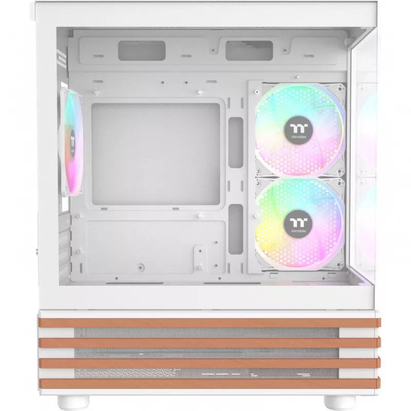 PC Micro Tower korpus THERMALTAKE View 170 WS ARGB Snow — Micro ATX, valge, 2x120mm küljel, 1x120mm taga, toiteplokk all, toetab 2.5 tolli/3.5 tolli
