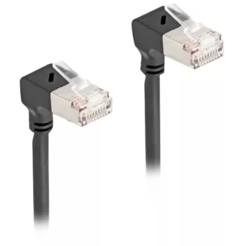 DeLOCK RJ45 võrgukaabel Cat.6A S/FTP õhuke 90° alla 5 m must