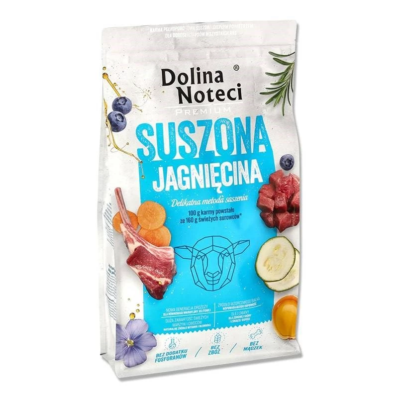 Kuiv koeratoit Dolina Noteci Premium Lamb 9 kg — täiskasvanud koertele, lambaliha retsept, 26% valku, 15% rasva