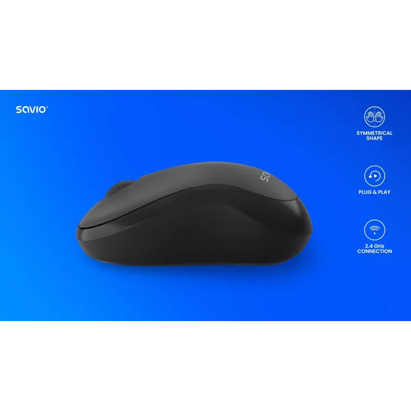 Juhtmevaba hiir SAVIO MB-03, Bluetooth liides, 1000 DPI, AA aku, 99×60×39 mm, 51 g, vastuvõtja kaasas