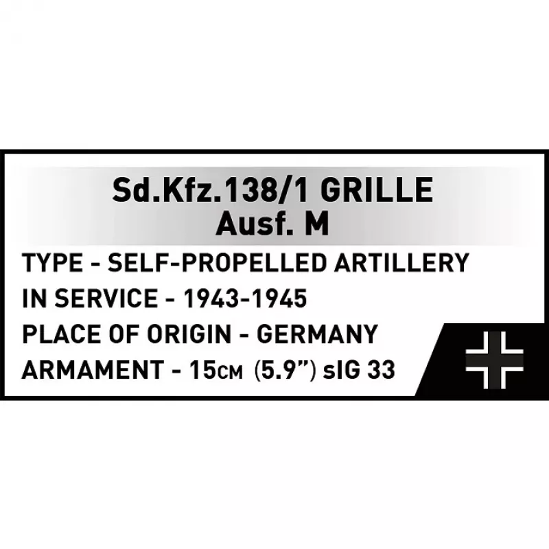 Ehitusmudelikomplekt Cobi SD.KFZ.138/1 Grille, 720 osa, väljapanekumudel